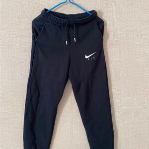 Nike Black Kids Joggers with White Swoosh AIR